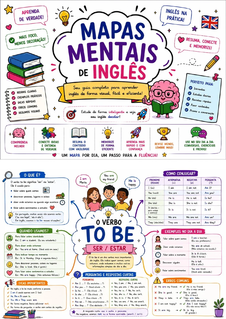 Capa do Mapas mentais para aprender inglês